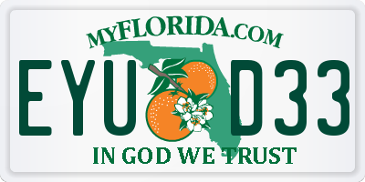 FL license plate EYUD33