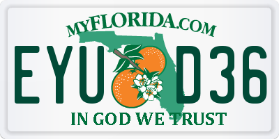 FL license plate EYUD36