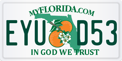 FL license plate EYUD53