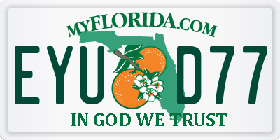 FL license plate EYUD77