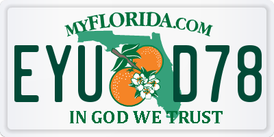 FL license plate EYUD78