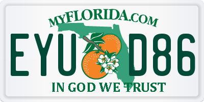 FL license plate EYUD86