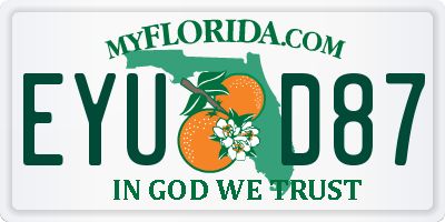 FL license plate EYUD87