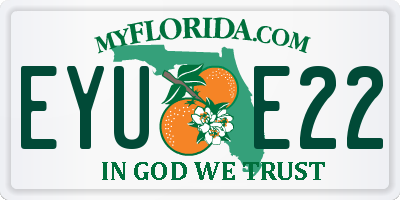 FL license plate EYUE22