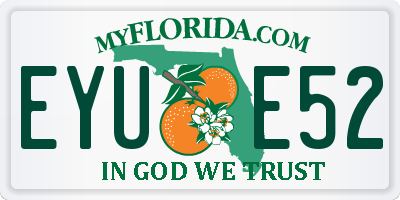 FL license plate EYUE52