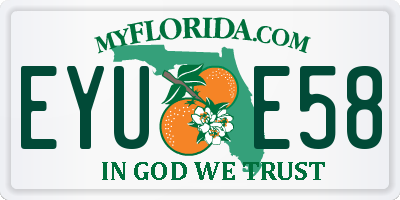 FL license plate EYUE58