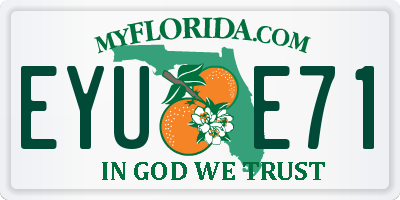 FL license plate EYUE71