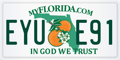 FL license plate EYUE91