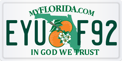 FL license plate EYUF92