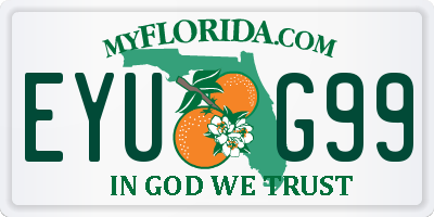 FL license plate EYUG99