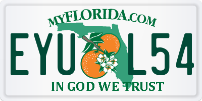 FL license plate EYUL54