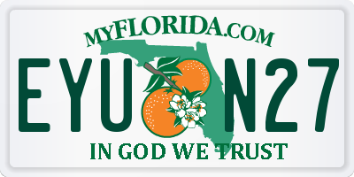 FL license plate EYUN27