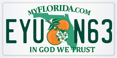 FL license plate EYUN63