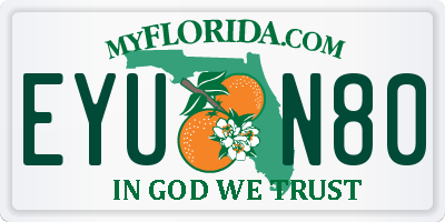 FL license plate EYUN80
