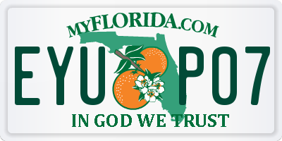 FL license plate EYUP07