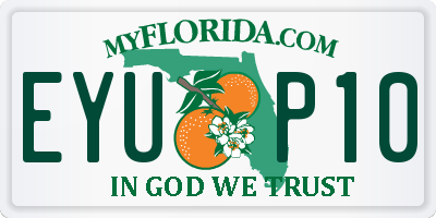 FL license plate EYUP10