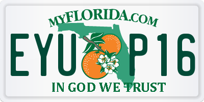 FL license plate EYUP16