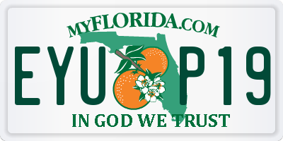 FL license plate EYUP19