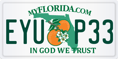 FL license plate EYUP33