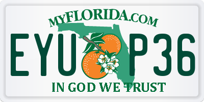 FL license plate EYUP36