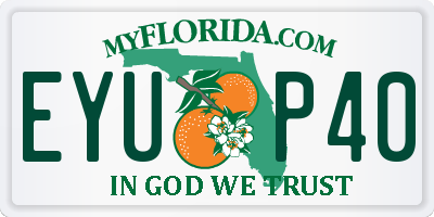 FL license plate EYUP40