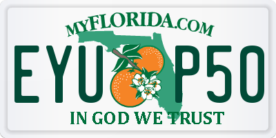 FL license plate EYUP50