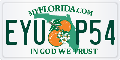 FL license plate EYUP54