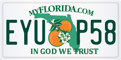 FL license plate EYUP58