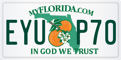 FL license plate EYUP70
