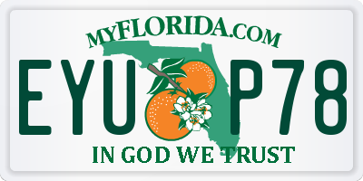FL license plate EYUP78