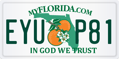 FL license plate EYUP81