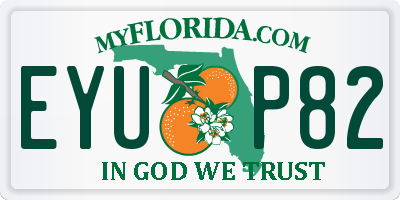 FL license plate EYUP82