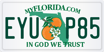 FL license plate EYUP85