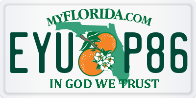 FL license plate EYUP86