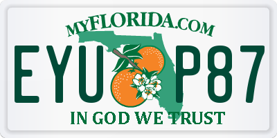 FL license plate EYUP87