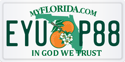 FL license plate EYUP88