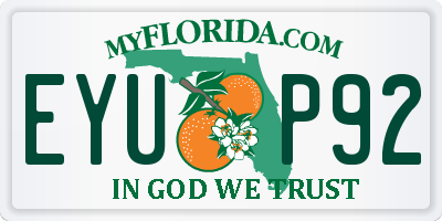 FL license plate EYUP92