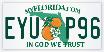 FL license plate EYUP96
