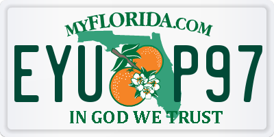 FL license plate EYUP97