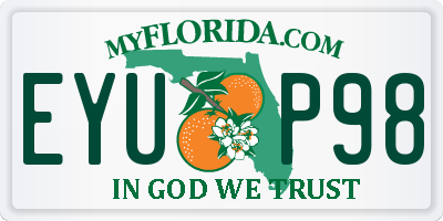 FL license plate EYUP98