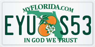 FL license plate EYUS53