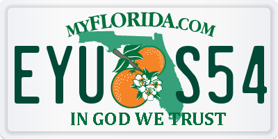 FL license plate EYUS54
