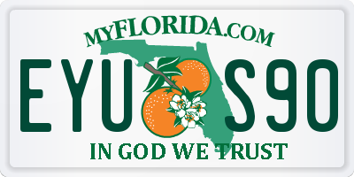 FL license plate EYUS90