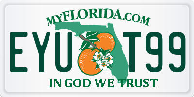 FL license plate EYUT99