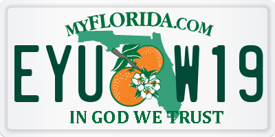 FL license plate EYUW19