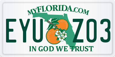 FL license plate EYUZ03