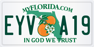 FL license plate EYVA19