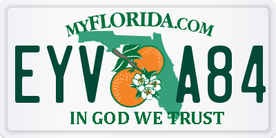 FL license plate EYVA84