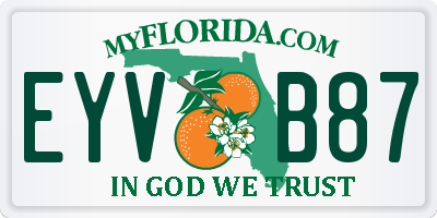 FL license plate EYVB87