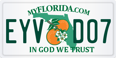 FL license plate EYVD07